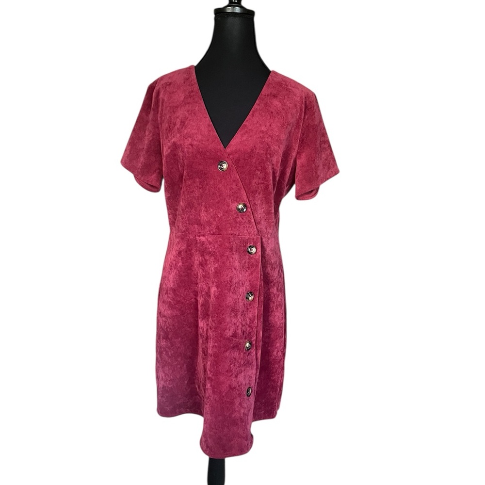 Everly Burgundy Corduroy Dress size L
